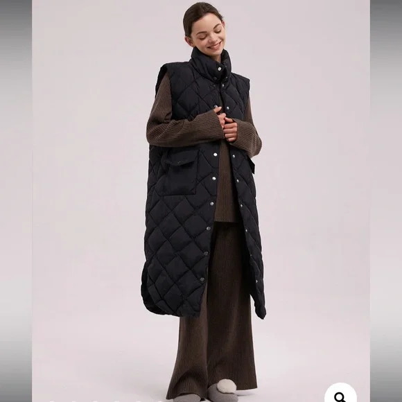 NEW nap Buttoned Sleeveless Puffer Coat - Picture 9 of 13